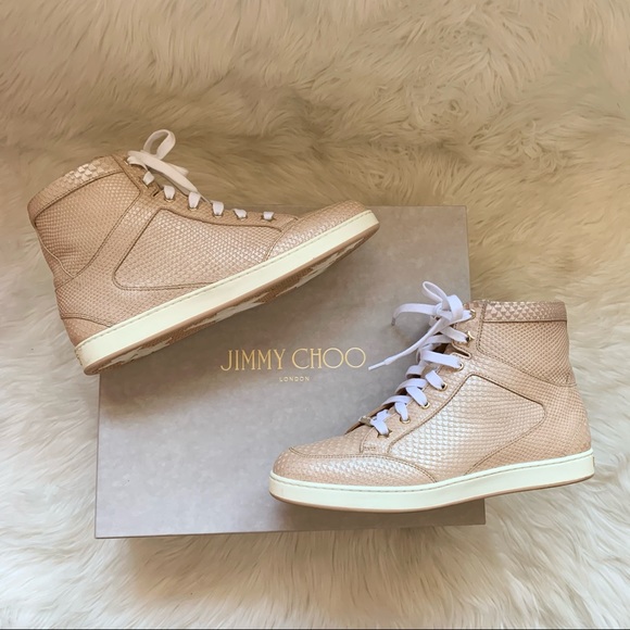 JIMMY CHOO Tokyo Logo High Top Python Sneakers - Picture 2 of 11